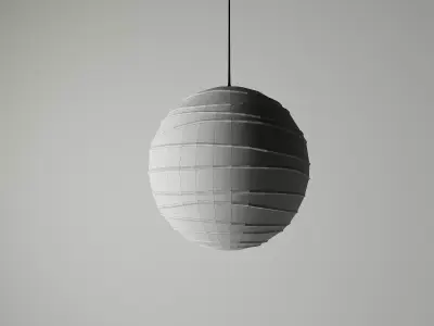 Isamu Noguchi Akari 45D Spherical Paper Pendant Light Model 3D model