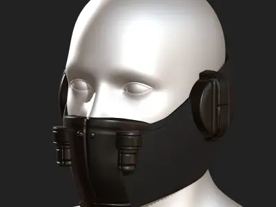 Gas mask helmet protection scifi futuristic 3d model  Low-poly 3D model