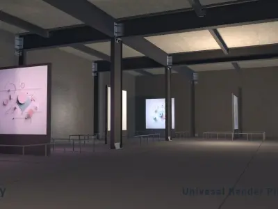 Modular Art Gallery 02 Unity Asset Low-poly 3D model