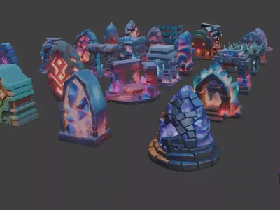 Crystallized Objects Pack I 3D model