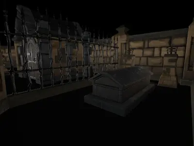 OLD CEMETERY ASSET PACK Low-poly 3D model