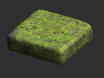 Stone Platforms - Moss 1 Low-poly 3D model