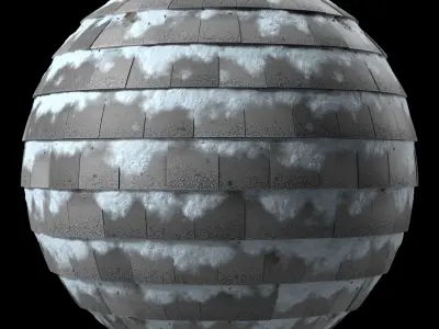 Roof Tile Materials 49- Roofing Mudd and Snow  Seamless Pbr 4k Texture