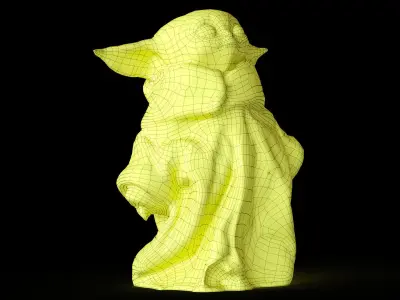 Baby YODA Low-poly 3D model