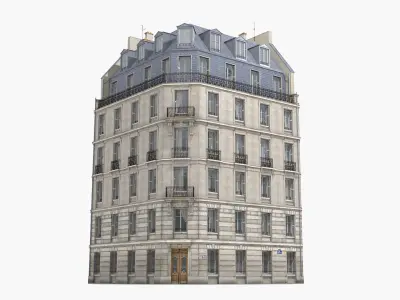 Paris Buildings Collection Low-poly 3D model