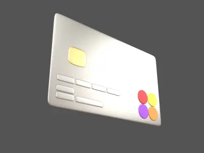 Cartoon Credit Card v2 007 Low-poly 3D model