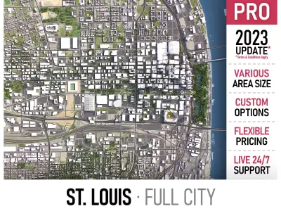 St Louis Low-poly 3D model