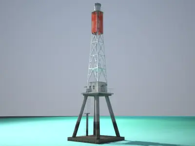 The Creal Reef Lighthouse Low poly Low-poly 3D model