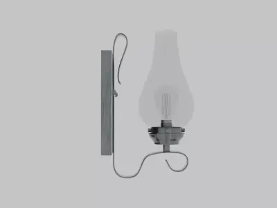 Rustic Farmhouse Wall Sconce Lamp with Edison Style Bulb Low-poly 3D model