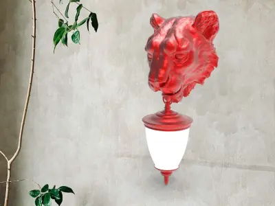 Lion Head Wall Lamp 3D print model buy