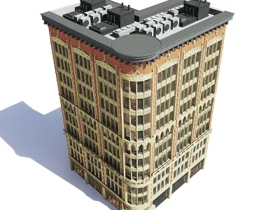 Narrow Building 3D Model 3D model