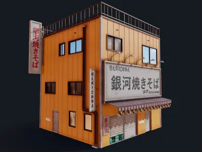 Japanese Yakisoba shop Low-poly 3D model