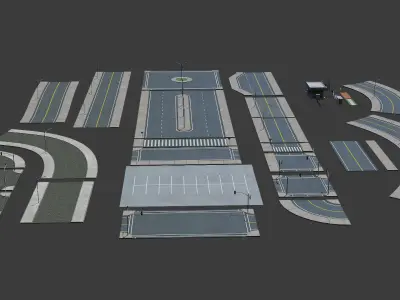 Road Pack Extended PBR v2 Low-poly 3D model