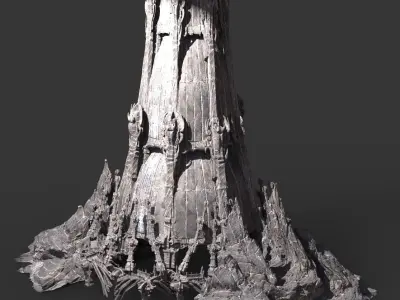 Ancient Hyborian Cult tower 3D model