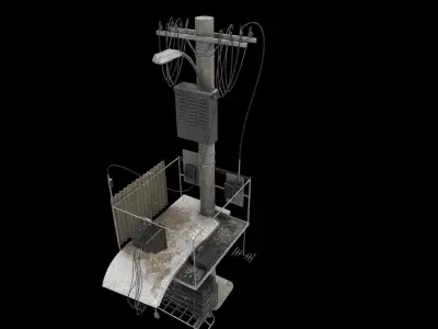 Abandoned Environment Low-poly 3D model