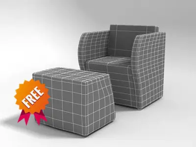 Armchair simple bridge Free 3D model