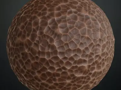 Hand-Carved Hammered Wood Surface PBR Texture