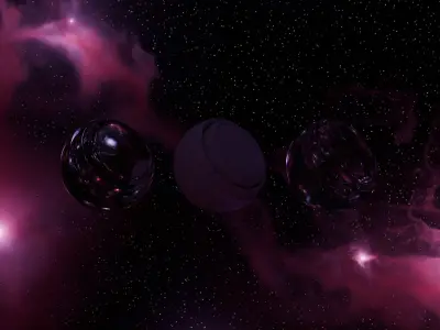 Pack 5 8k Deep Space with Nebulas and Galaxies HDRis Low-poly 3D model