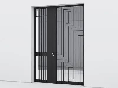 Aluminium door 292 3D model