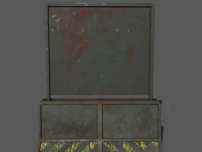 Concrete RoadBlock Barrier Barricade 3D model 15