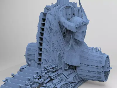 Sci-Fi City dystopia City Ruin Tech 3  3D model