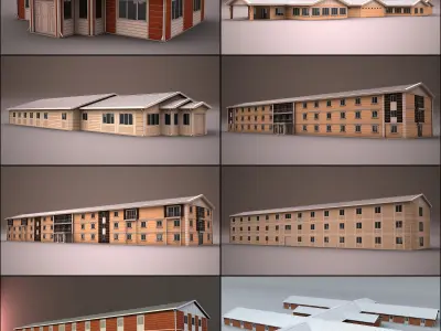 PREFABRICATED BUILDING COLLECTION 3D model