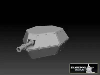 Tank Box Gun Turret 3D print model