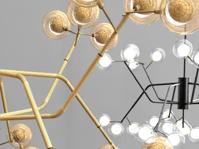 Nordic Style Magic Bean Chandelier 3D model