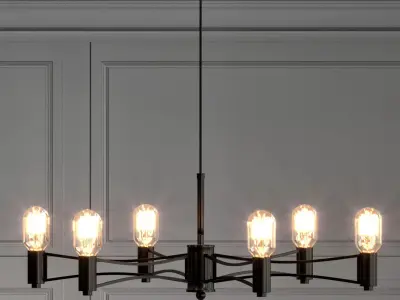 Loft Droplet Chandelier 6 3D model