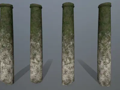 broken pillar Low-poly 3D model