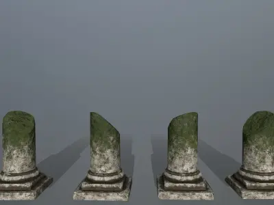 broken pillar Low-poly 3D model