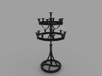 Medieval Standing Candle Lamp Free low-poly 3D model