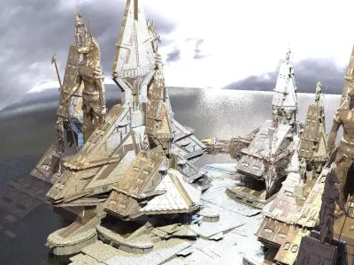 Anubis Returns pyramid tower Kit bash 5 3D model