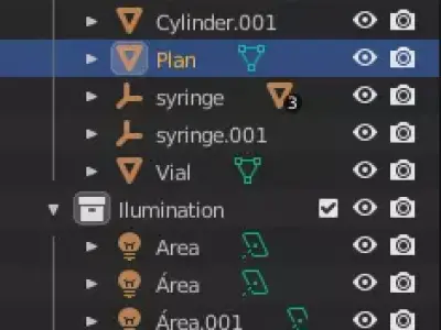 Vial and syringe Free low-poly 3D model