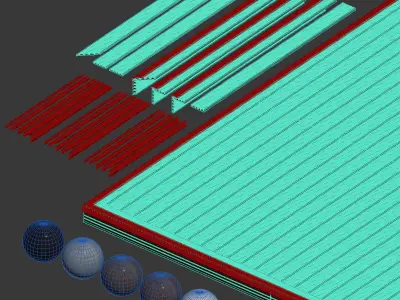 Decking board with corners 3D model