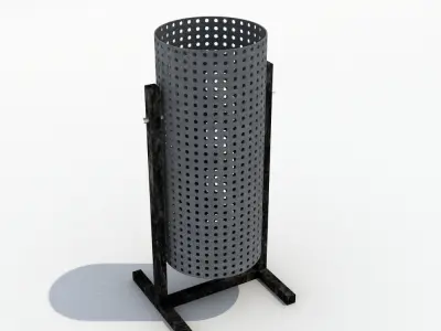Street trash can - 10 3D model
