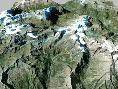  Mountain landscape Albaron Alps Savoie France 3D model