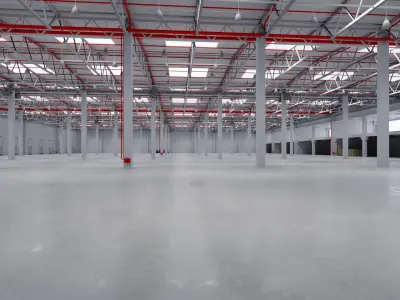 Industrial Warehouse Interior 8 Low-poly 3D model