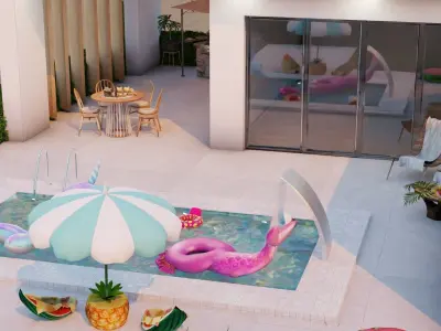 House exterior - Blender scene  3D model