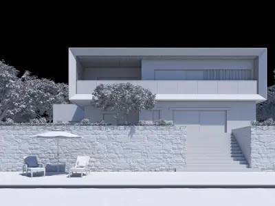 Exterior House Scene 3D model