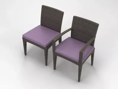 Dedon Panama Chair Set 3D model