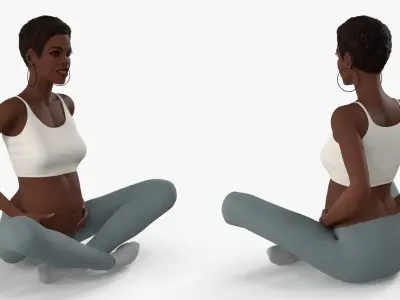  African Pregnant Woman Rigged for Maya 