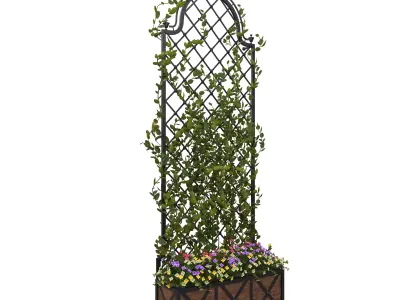 Pergola with flowers 3D model