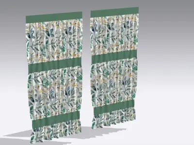 Curtain Low-poly 3D model