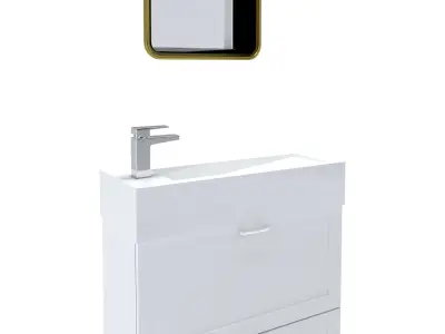 Vanity-009 bathroom vanity set with mirror 3D model