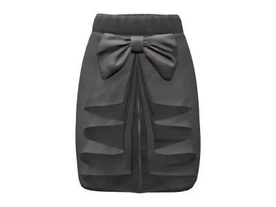 Front Ruffled Mini Skirt Low-poly 3D model