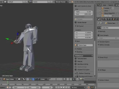 Very lowpoly rigged humanoid character Low-poly 3D model