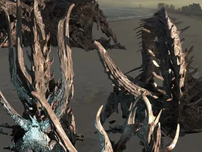 Dark Alien Dragon Bone collection 5  3D model