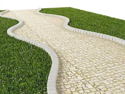 White Cobblestone Path 3D model