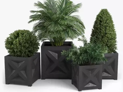 Panel planter Bushes 3D model